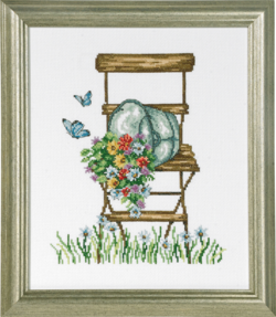 Stol med blommor R5025 26x21