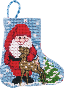 Calcetín navideño Papá Noel 7x8cm