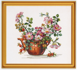 Kobberkande med roser 40x50cm