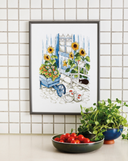 Høns i gården R5701  30x40cm