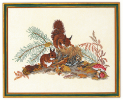 Squirrel on tree stump 40x50cm