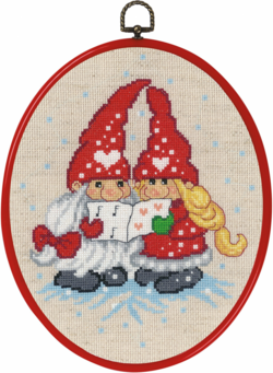 Tomtepar sjunger 20x26cm