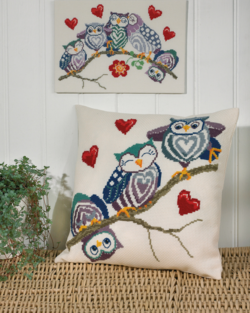 Ugler på grenen     40x40cm