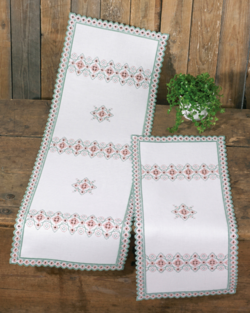 Hardanger pinkki/vihreä 33x99cm