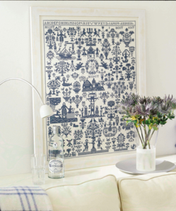 Navneklud anno 1830 blå 50x72