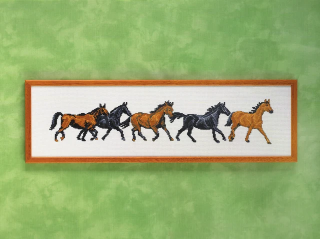 Hilera de caballos 59x16cm R5425