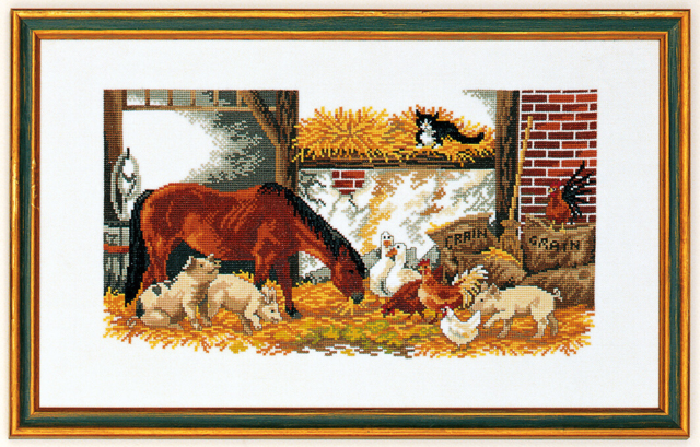 Pferd, Schweine, Hühner, Enten 30x50cm