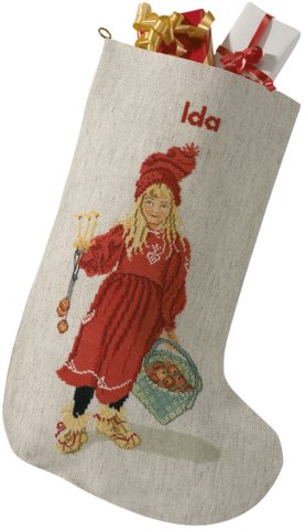 Jente m/eplekurv 29x44cm