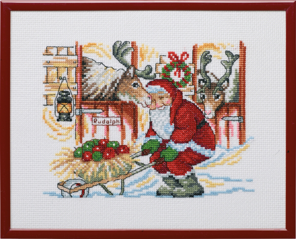 Babbo Natale e mele R5798 25x20cm