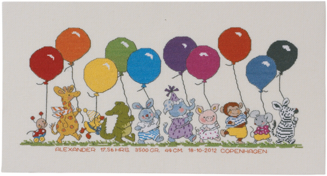 Tiere mit Luftballons 22x42cm R5301