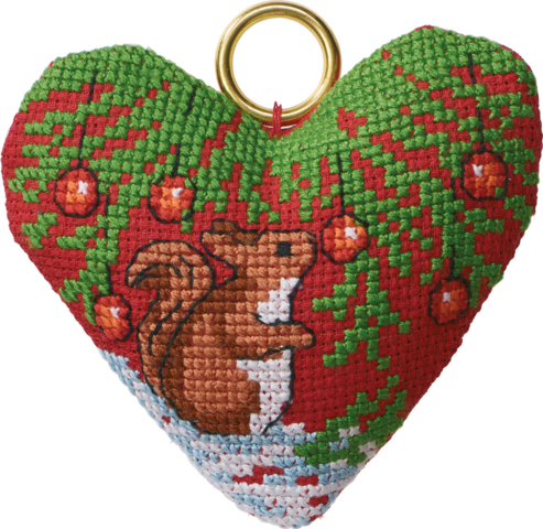 Eekhoorn in hart 9x8cm